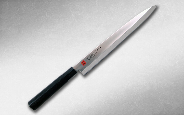 Нож кухонный Янагиба 27 см AUS-6A  /KASUMI TORA Главной особенностью серии TORA является удобная рукоять традиционной формы из стабилизированной древесины— износостойкого и долговечного материала, который не боится воды и приятен для рук. Клинок ножей этой новой бюджетной серии изготавливается из молибден-ванадиевой стали- коррозиостойкого материала, практически идеального для любой кухни.



Производитель  KASUMI (Касуми), Япония
Сталь  AUS-6A 
Рукоять  Стабилизированная древесина 
Артикул  36849
Вид ножа  Янагиба (для суши и сашими) 
Длина клинка, мм  270
Толщина обуха, мм  2
Общая длина, мм  408
Длина клинка, см  27
Серия  Tora
Заточка  Односторонняя 
Вес ножа, г  143