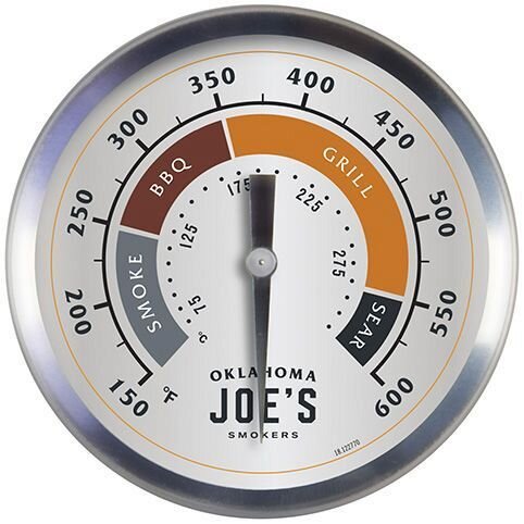 Термометр на крышку Oklahoma Joe&#039;s Крупный, 3-х дюймовый профессиональный термометр Oklahoma Joe's®
Вкручивается в дополнительное гнездо в крышке коптильной камеры. Идеально подходит для тюнинга вашей коптильни.

Материал: сталь
Гарантия - 1 год
Производитель - Oklahoma Joe's, США
Страна сборки - Китай
Вес нетто 0,18 кг
Вес брутто 0,2 кг
Диаметр  -7,5 см