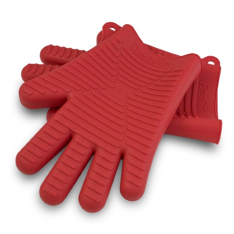 Перчатки для гриля Char-Broil силиконовые Силиконовые перчатки для готовки на гриле. Не скользят и позволяют манипулировать жарящимися продуктами с температурой до 150 градусов. Легко мыть в посудомоечной машине.