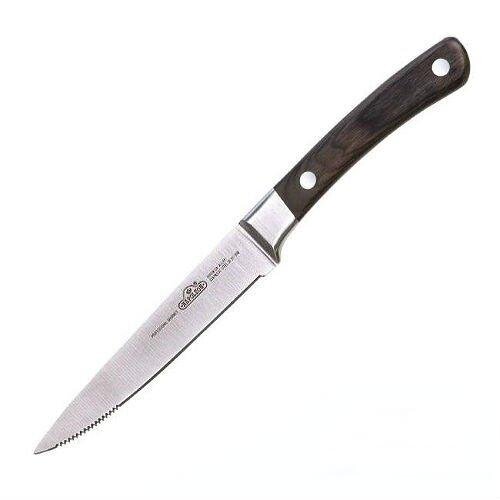Нож для стейков с деревянной ручкой /Napoleon Стальной нож с узким лезвием предназначен для заготовки стейков. Удобная деревянная ручка с нескользящим покрытием обеспечивает максимальный комфорт повару в процессе нарезки.